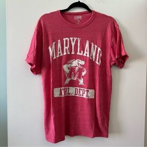 UMD university of Maryland terrapin Terps washed red graphic t shirt